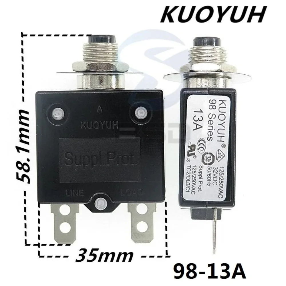 Circuit Breakers KUOYUH 98 Series 13A Overcurrent Protector Overload Switch