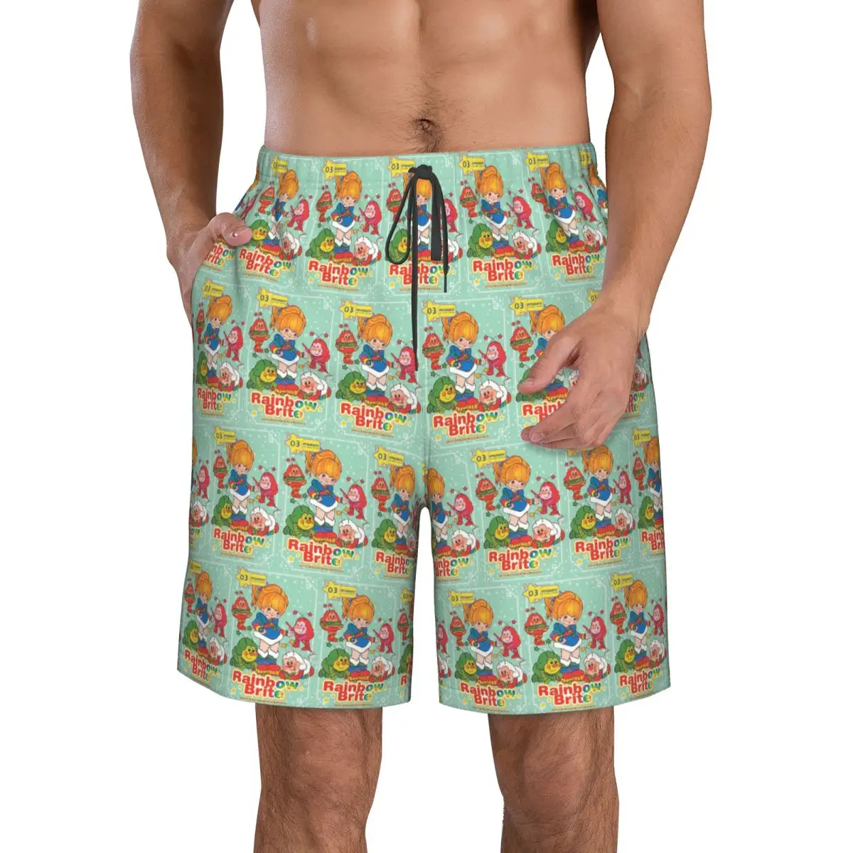 Rainbows Brite Trunks Beach Board Shorts Casual Quick Dry Swimming Summer Men Pants