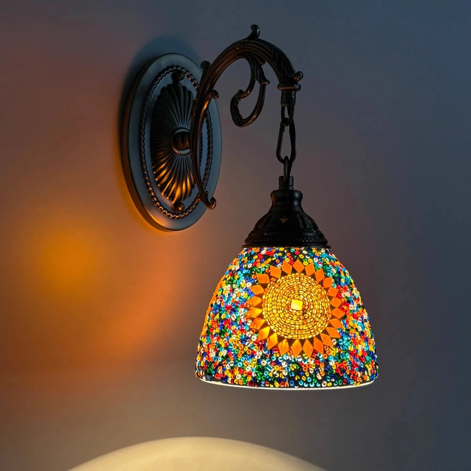 Turkish Mosaic Wall Lamp Handcrafted Glass Luminaria Led Wall Light Corridor Sofa Background Lighting Home Room Decor Lampe