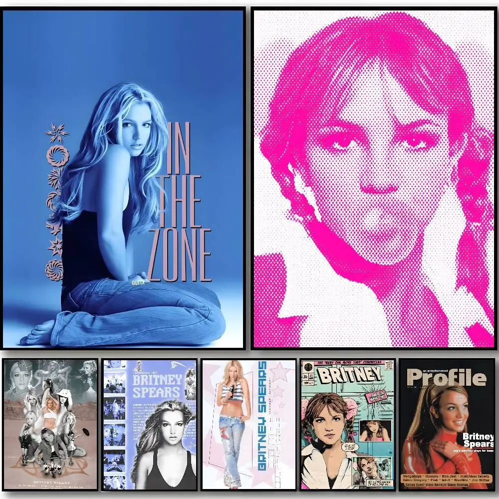 Los pegatinas autoadhesivas Singer B-Britney S-Spears Poster son adecuadas para cualquier superficie de pared, impermeables y a prueba de humedad