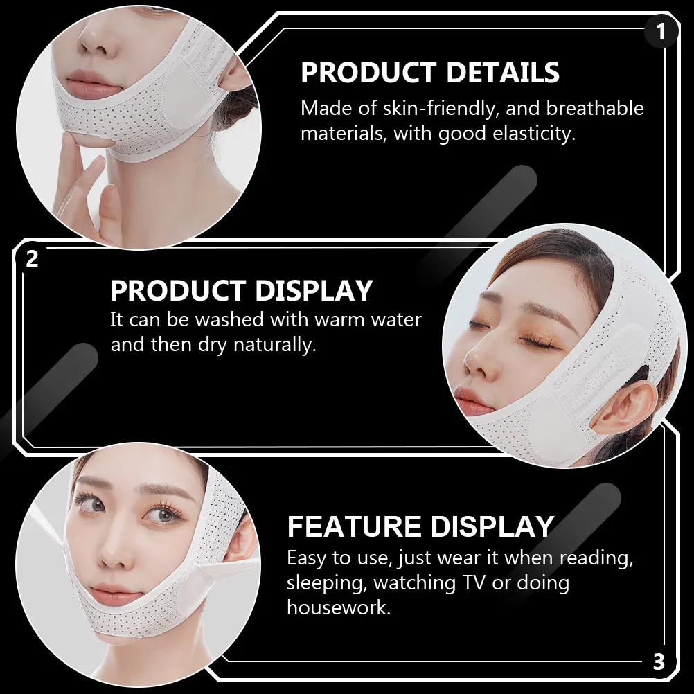 1Pcs V Skin-Friendly Firming Facial Bandage Chin Lift Belt for Face Contour Shaping Double Chin Reduction