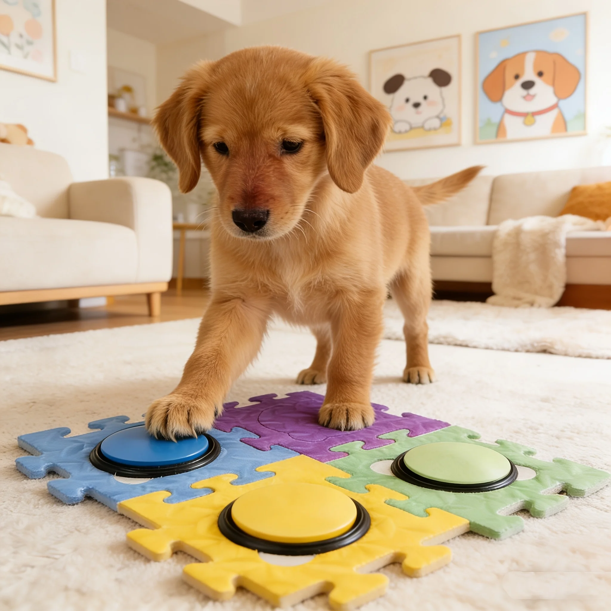 4pcs Dog Squeak Toy Recordable Talking Button With Pad Interactive Toy Portable Recording Sound Button Party Noise Makers