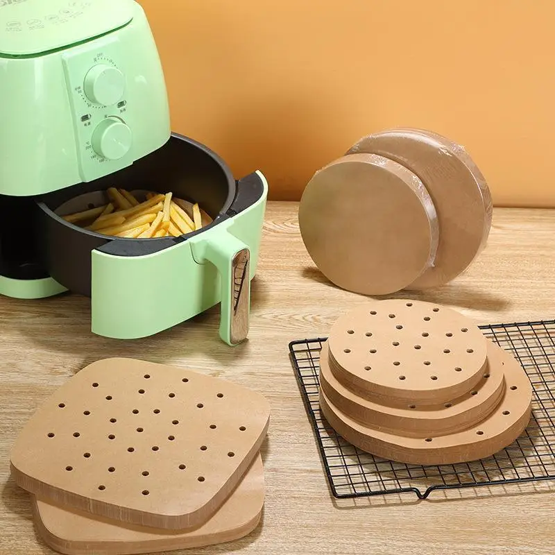 Disposable Air Fryer Paper Liner White Natural Oil Proof Absorbing Paper Home Baking Non-stick Parchment Paper Wholesale