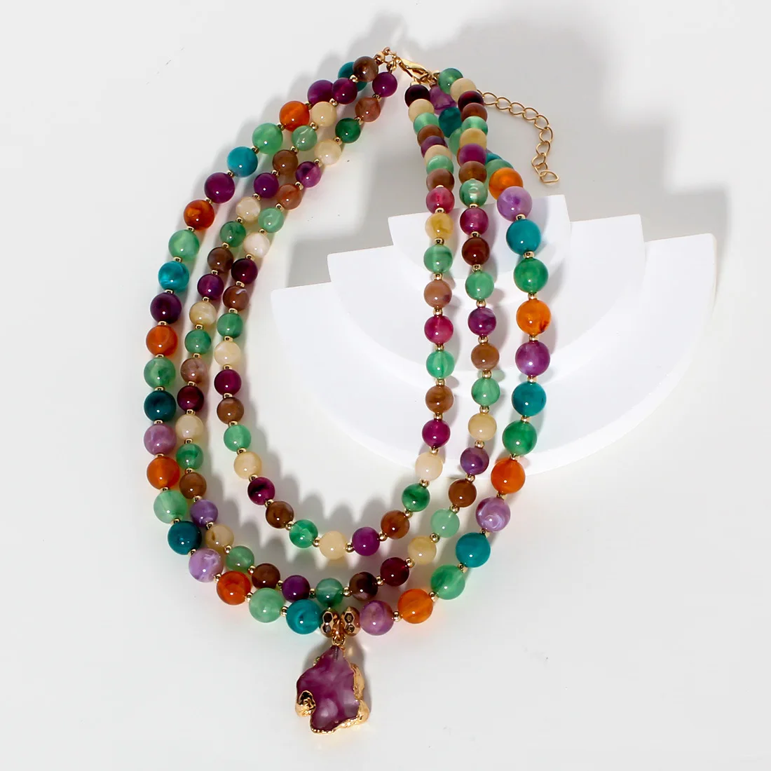 DIY accessories Bohemian Color Beaded Necklace Women's Fashion Light Luxury Versatile Neck Chain Collarbone Chain NK23830