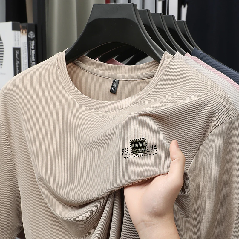 تي شيرت رجالي عالي الجودة بأكمام طويلة لربيع وخريف 2025 سويت شيرت جديد برقبة دائرية، بلوزة فضفاضة في منتصف العمر