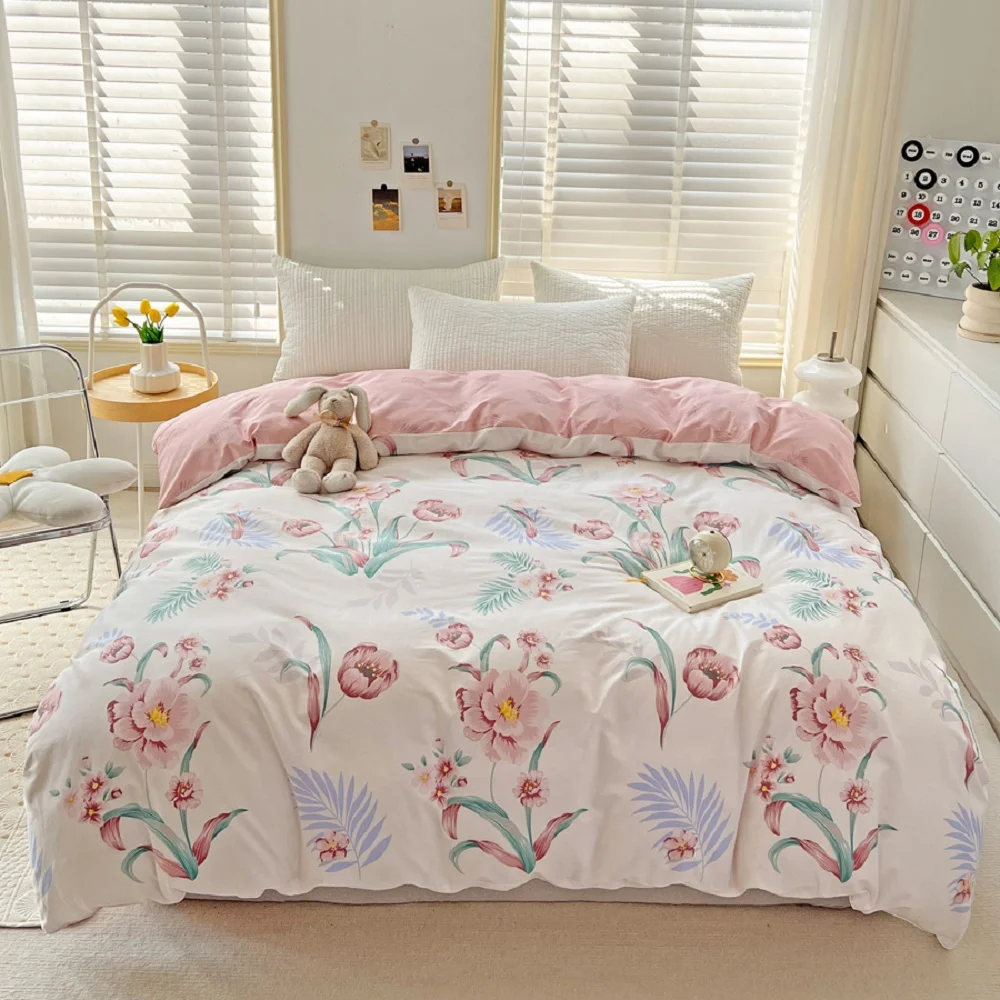 

1Pc Cotton Quilt Cover Fashionable Printed Ins Style Suitable for Women's Bedroom Apartment Four-Season Double Bed Single Bed Extra Large Bed 160/180/200cm