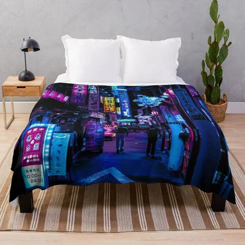 

Blue Tokyo Alleys Throw Blanket Ultra Soft Flannel Fleece Blanket for All Seasons