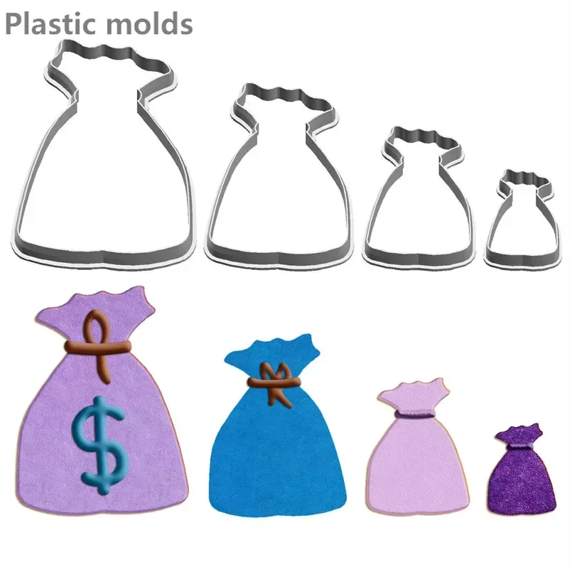 Four Specifications Cartoon Articles for Daily Use,Money Bag,Plastic Molds,Cake Fondant Tools,Cookie Sushi and Fruits Cutters