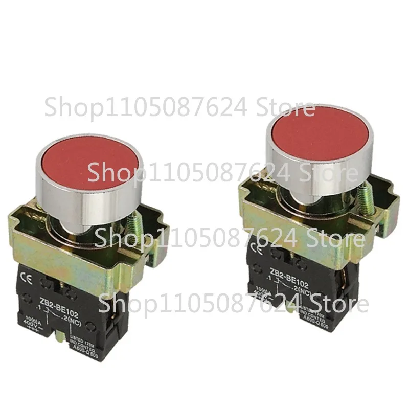 ZZZ 2pcs XB2-BA42 Momentary RED 1NC Flush Push-button Switch