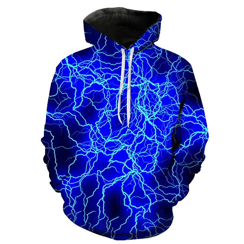 

Fashion Lightning Graphics Hoodies Trend Spring Autumn Long Sleeve Streetwear 3D Printed Sweatshirt Casual Loose Sports Pullover