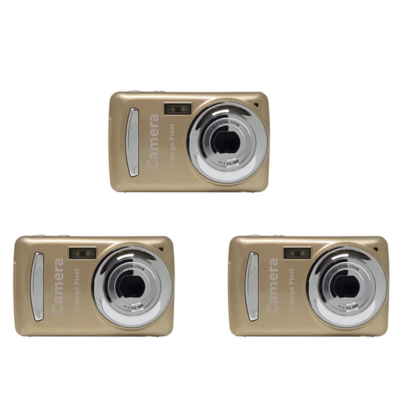 

ABZZ-3X Digital Camera,Portable Cameras 16 Million HD Pixel Compact Home Digital Camera For Kids Teens Seniors Golden