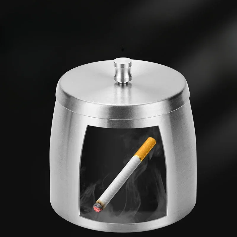 

Stainless Steel Ashtray with Lid Anti-flying Ashtray Cigarette Accessories Ash Tray