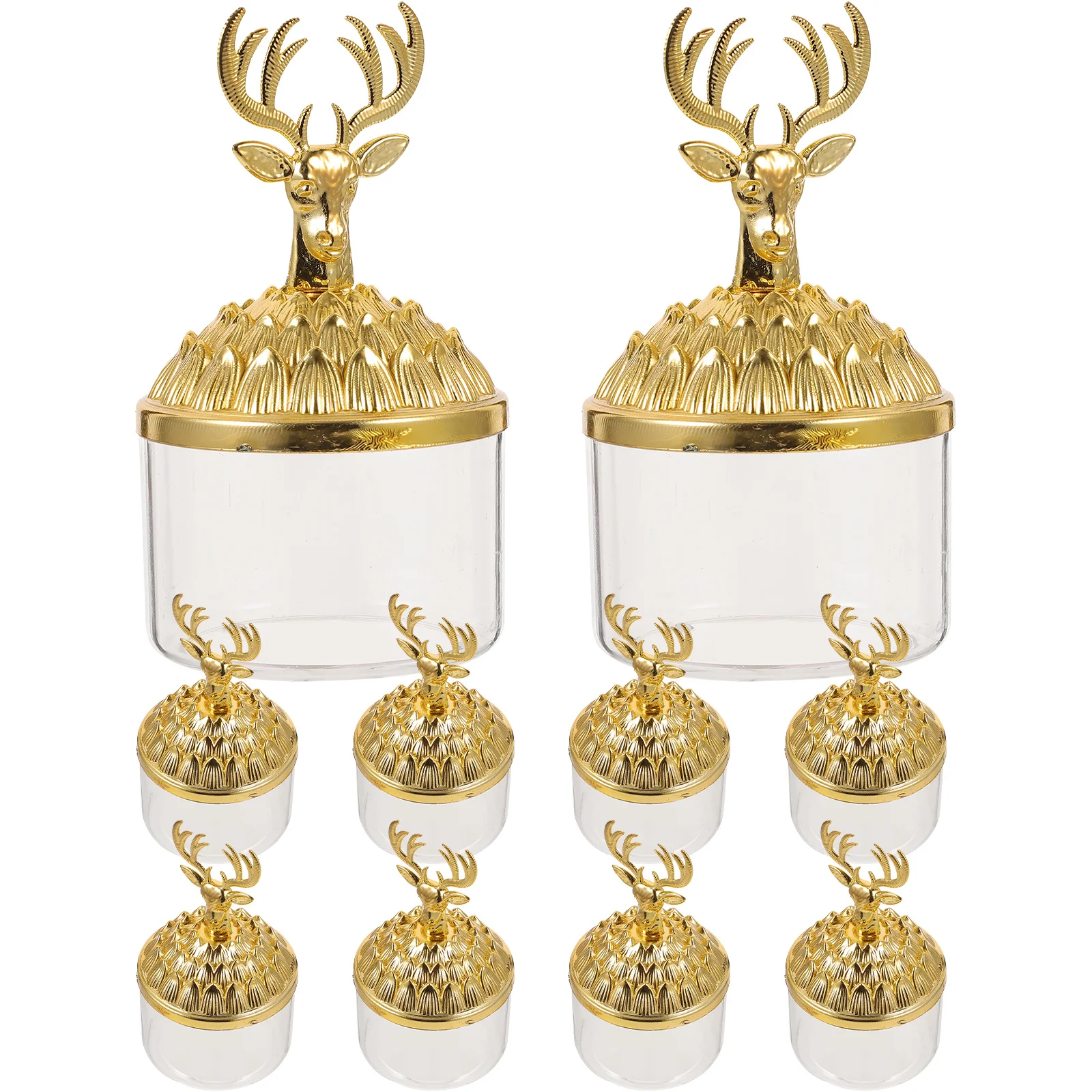 12 قطعة من علب الحلوى الصغيرة لحلوى عيد الميلاد وحامل حاويات PP Holiday Elk Cookie Jar Party Case #5