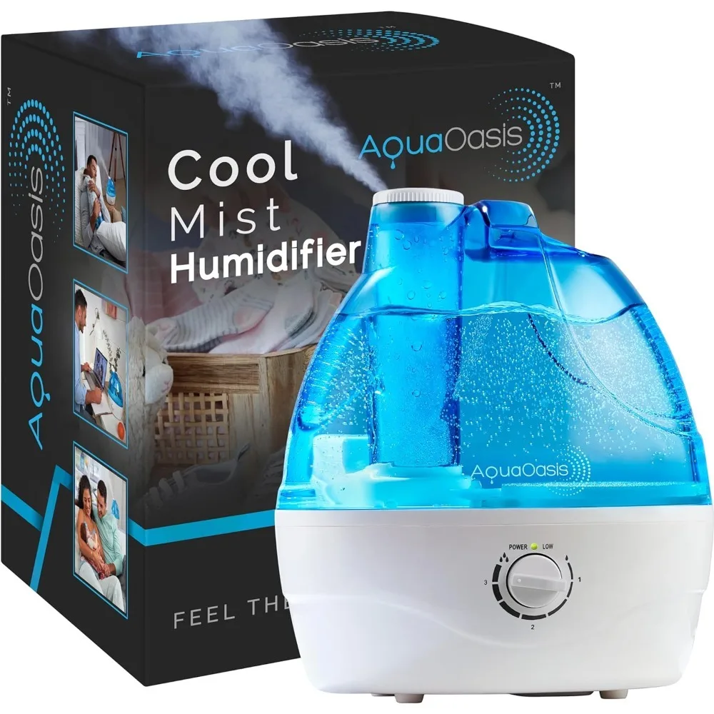 AquaOasis® Cool Mist Humidifier(2.2L Water Tank)Quiet Ultrasonic Humidifiers Bedroom&Large room-Adjustable-360 Rotation Nozzle