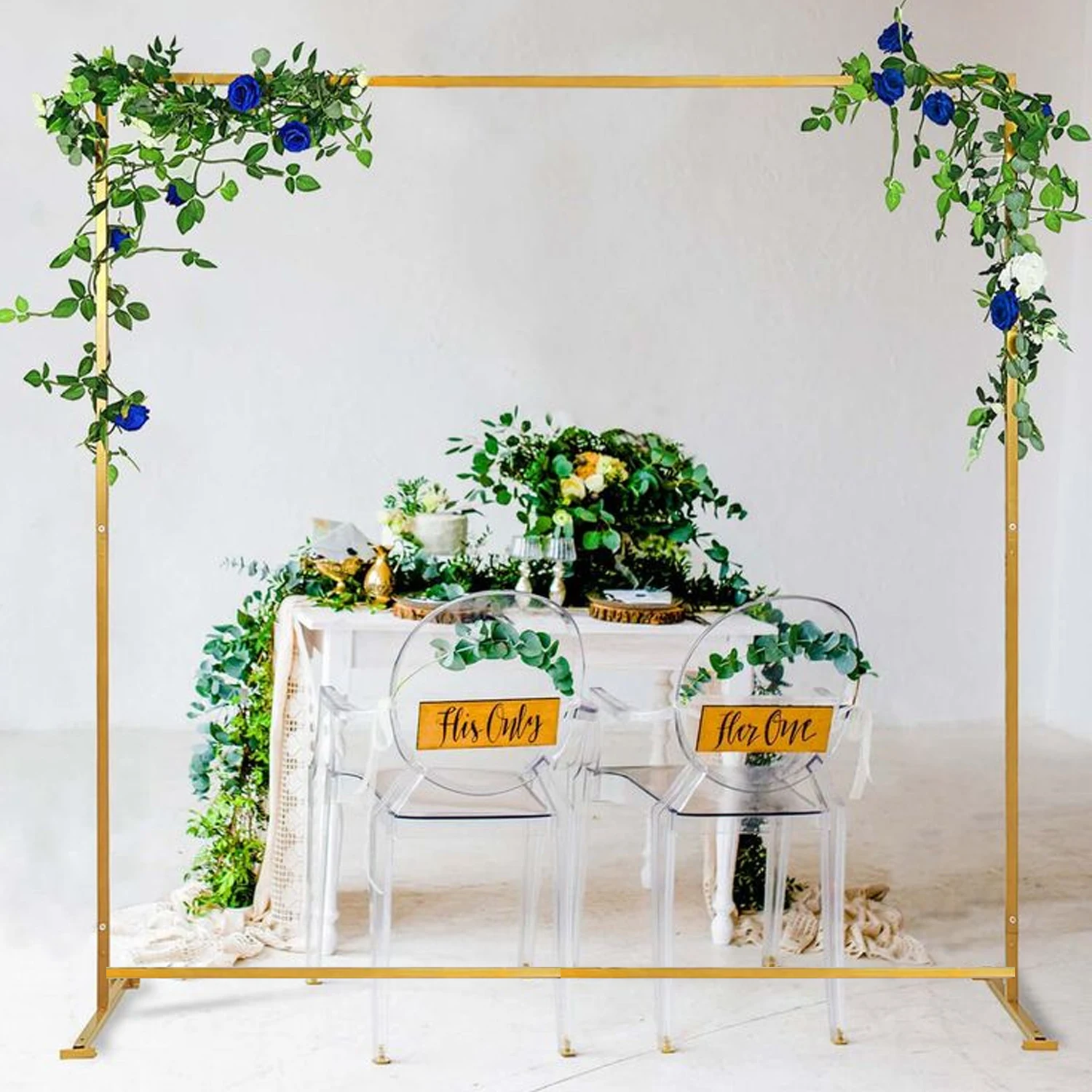 

6,6 футов свадебная арка фон стенд квадратный золотой металлический воздушный шар арка рамка для церемонии юбилей детский душ фон для фотобудки