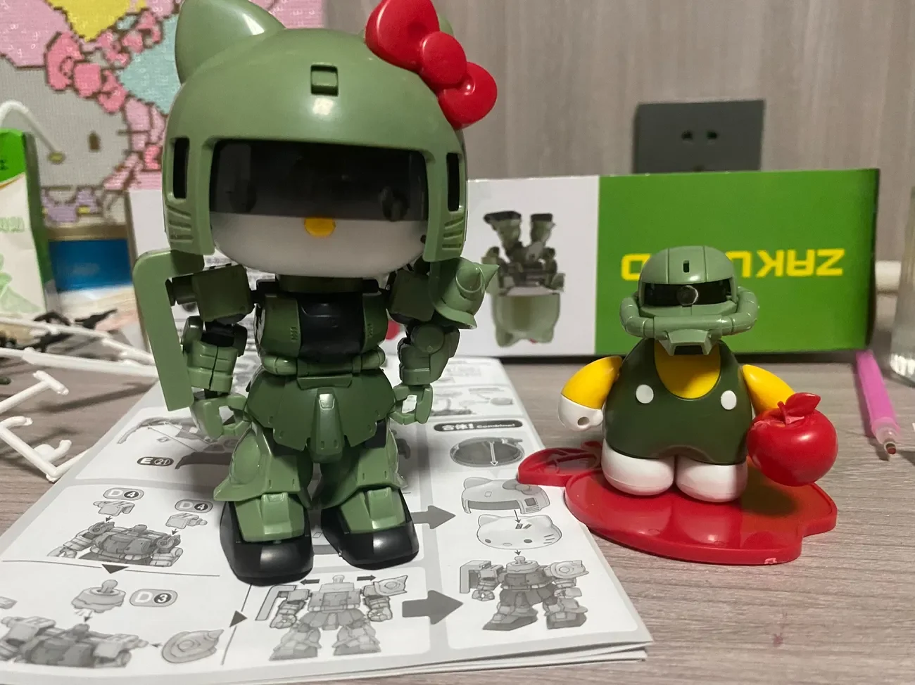 Hello Kitty Collaboration RX-78-2SDH 1/144 แมวน่ารักคอลเลกชันประกอบชุดตกแต่ง,Action Figure,ของขวัญสะสมของเล่น