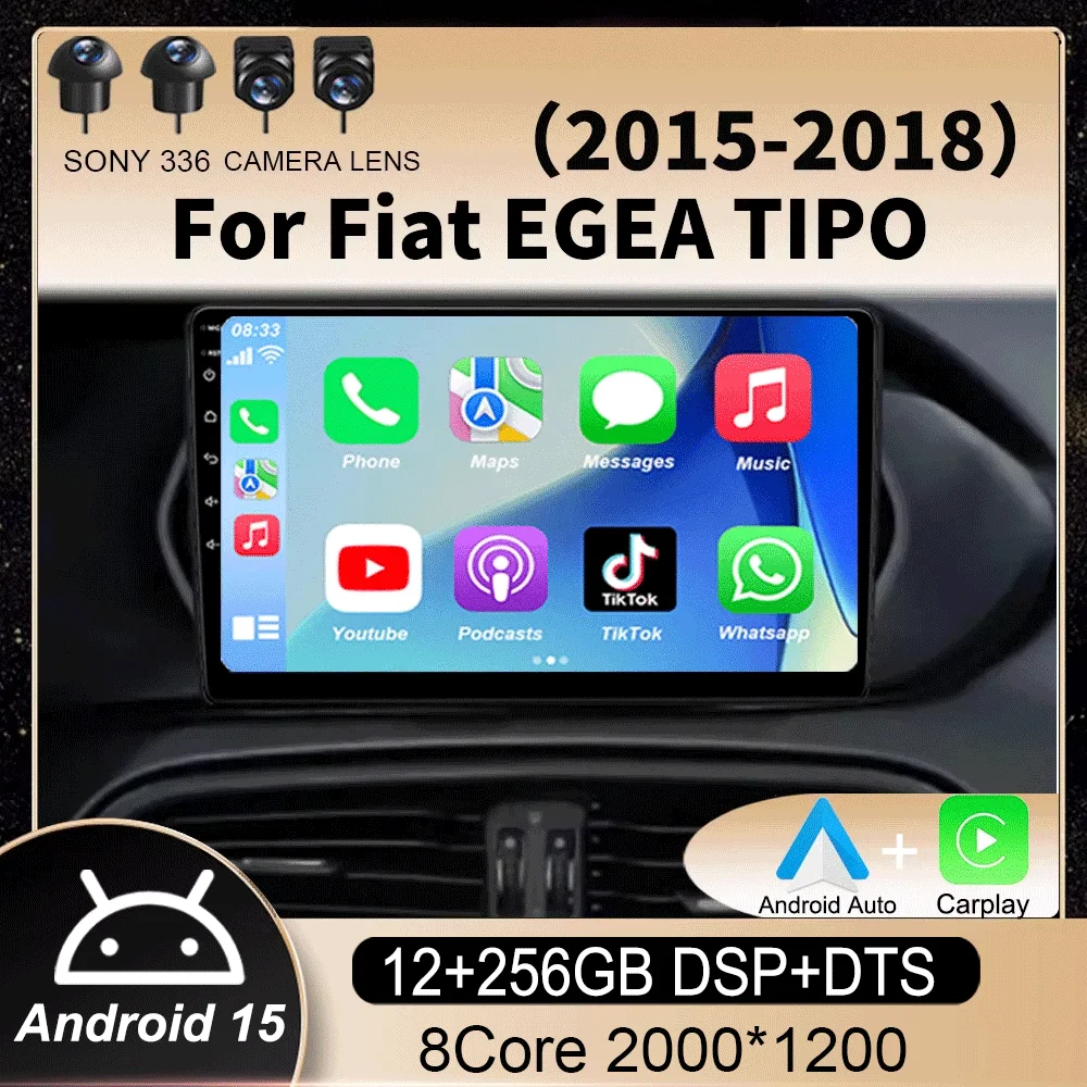 

Android 15 WIFI+4G BT For FIAT EGEA TIPO 2015 - 2018 Car Radio Multimedia Video Player Auto Audio Stereo Navigation GPS Carplay