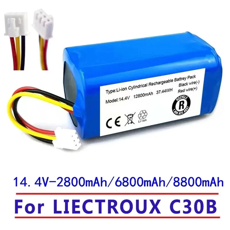 14.4V 12800mAh 100% New Original Battery Pack for Lirctroux C30B Robot Vacuum Cleaner Lithium Cell