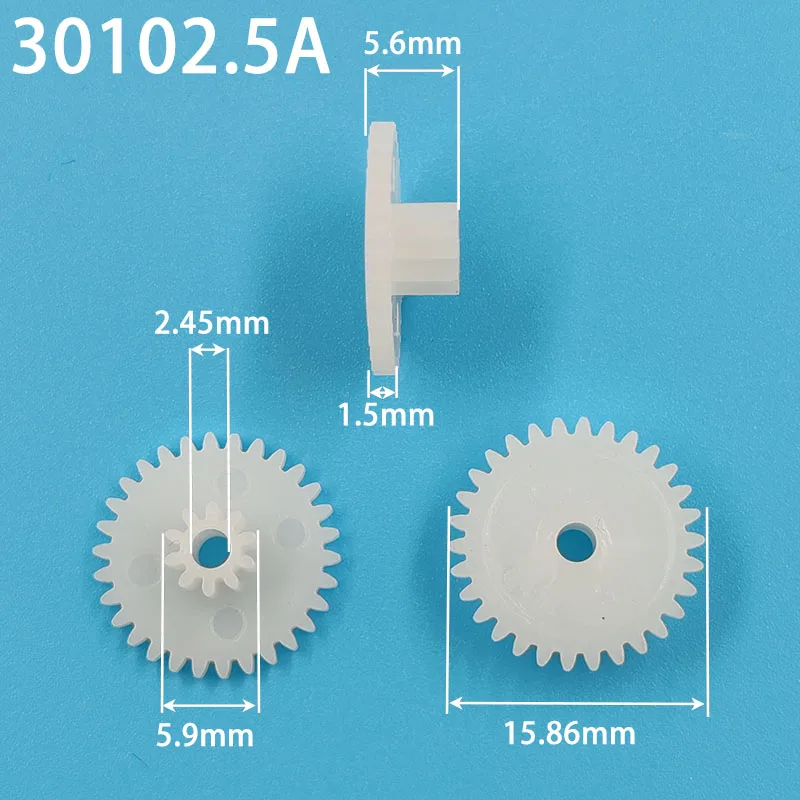 

30102.5A 0.5M Plastic POM Gear Diameter 16mm 30 Teeth 10 Teeth Double Layer Gear 2.5mm Hole DIY Toy Parts Accessories 30+10T