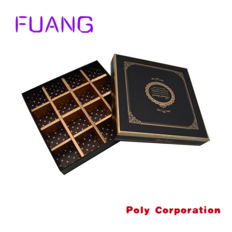 Custom  Luxury Chocolate Box Gift Packaging Custom Chocolate Boxes Sweet Box Favor Wedding Wholesale Cholyn with Dividers for Pa