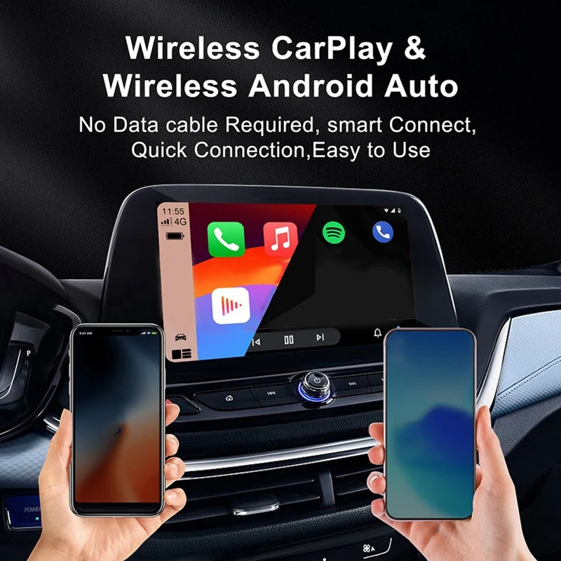 2 in 1 Wired to Wireless Carplay Adapter AI Box Wireless Android Auto Smart TV Box Bluetooth Plug and Play for Car-A82Z view 4