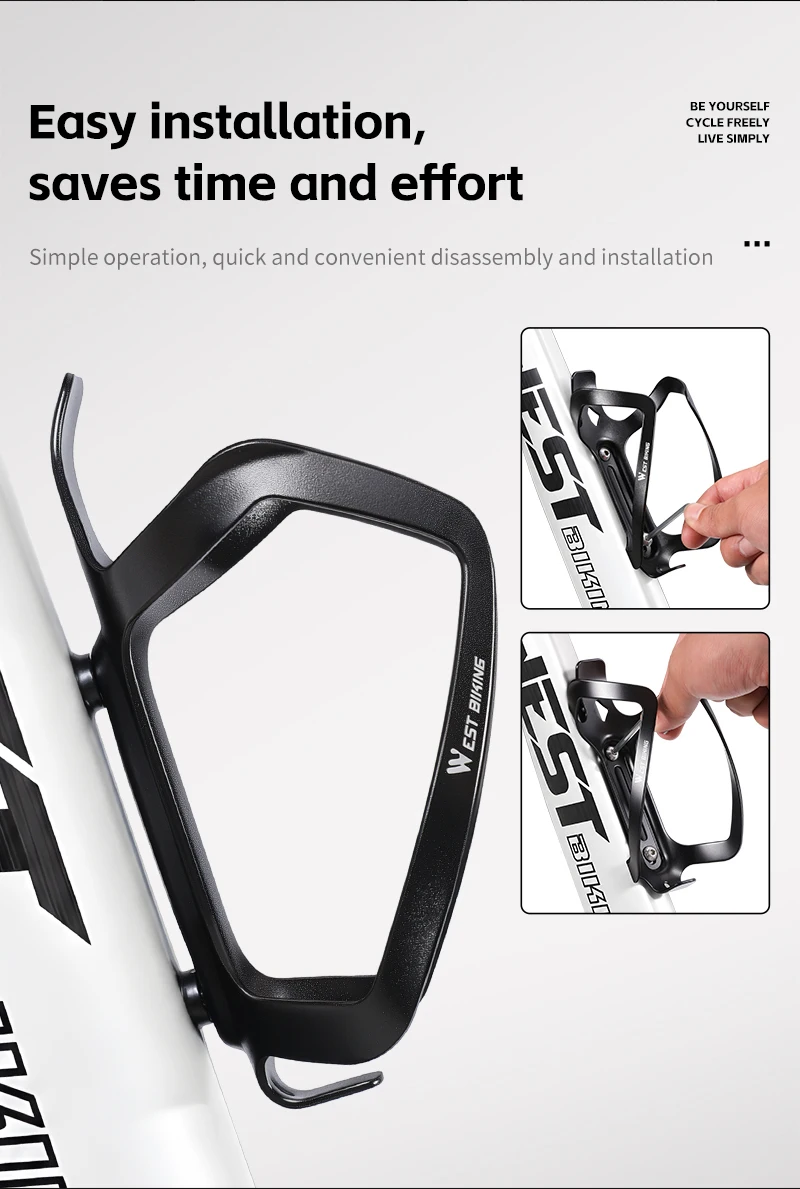 WEST BIKING Flaschenhalter aus Aluminiumlegierung, leicht, robust, Fahrrad-Wasserflaschenhalter, MTB, Rennrad, Fahrradzubehör – Detail 9