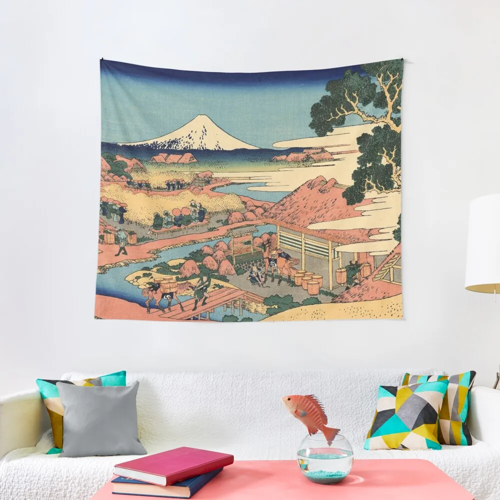 

Mount Fuji seen from the tea plantation at Katakura in Suruga Province Tapestry For Bedroom Cute Decor Tapestry