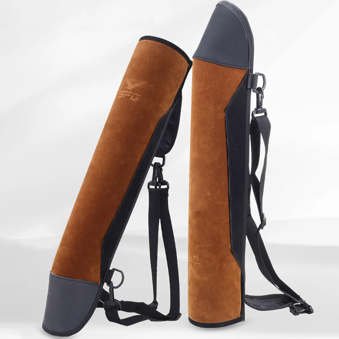 Archery Quiver Microfiber Leather Large Capacity 25 Arrows Adjustable Shoulder Strap Hunting Shooting Riding Outdoor Recurve Bow