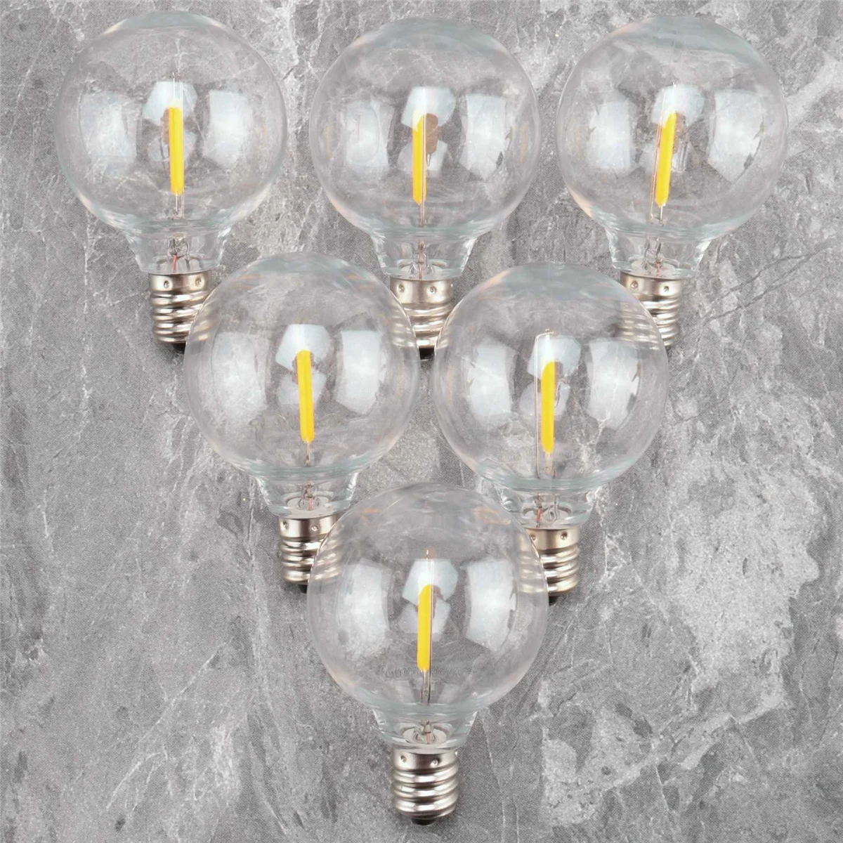 6 Stuks G40 Led Vervangende Gloeilampen, E12 Schroefbasis Shatterproof Led Bollen Voor Zonne-Lichtslingers Warm Wit