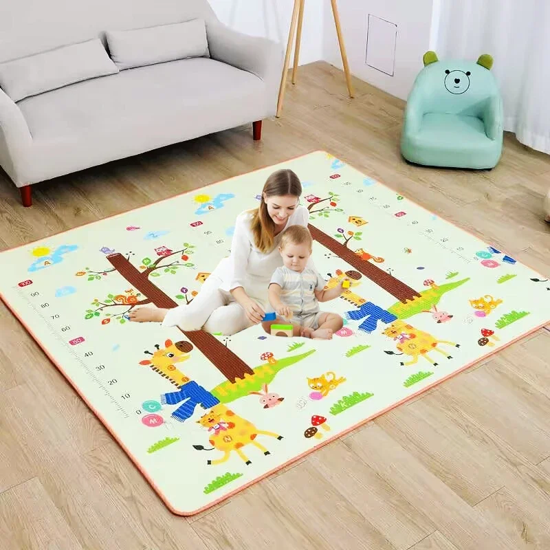 Large Size Baby Crawling Play Mats Thicken 1cm/0.5cm Folding Mat Carpet Play Mat for Children\'s Safety Rug Toy Gift Have Creases