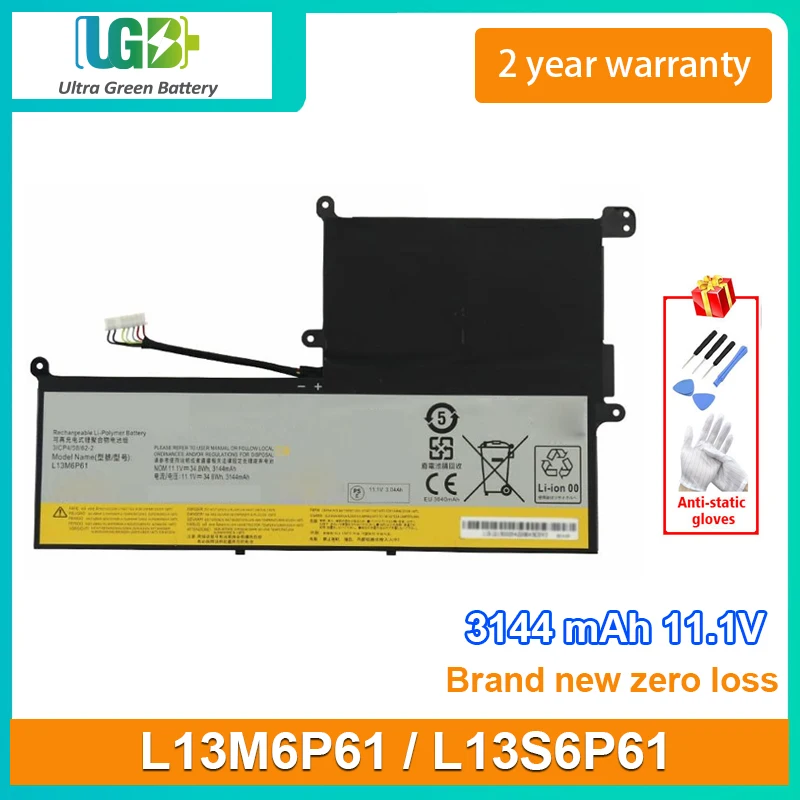 

UGB New Laptop Battery For Lenovo Flex 11 L13M6P61 L13S6P61 3ICP4/58/62-2 Battery 3144mAh 11.1V 34.8Wh