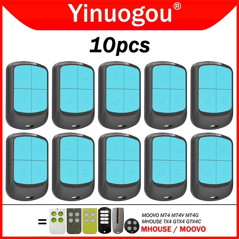 

10PCS MHOUSE GTX4 TX4 GTX4C MOOVO MOOVO MT4 MT4G MT4V Garage Door Gate Remote Control 433.92MHz Rolling Code Garage Door Opener