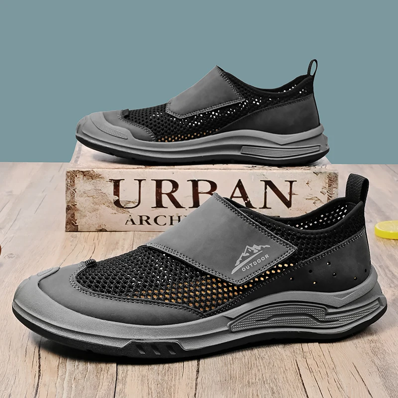 

Outdoor commuting men's handmade leather shoes with vintage stitching technology, anti slip, wear-resistant and versatile casual