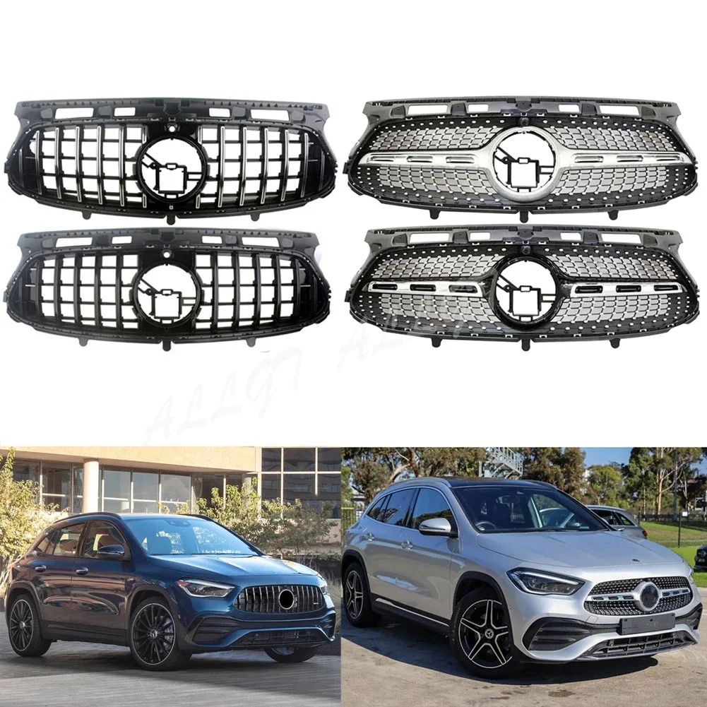 Car Front Racing Billet Bumper Grille Upper Facelift Grill Fit For Mercedes-Benz H247 GLA SUV 2020 2021 2022 2023+