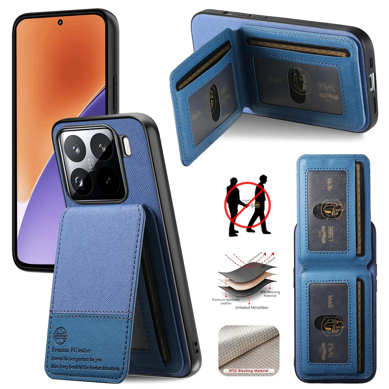 Telefon Fall für Xiaomi 15T Poco F7 X7 MI 17 Pro Max RFID Leder Brieftasche Karte Zurück Fällen für Redmi 15c 14c 13C Note 15 14 Pro Plus