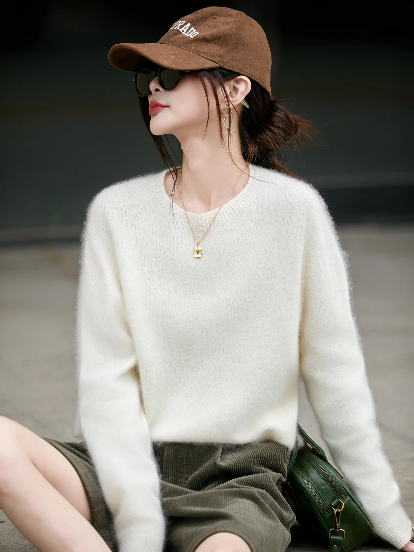 Knitted Tops 2025Autumn Winter Long Sleeve O-neck 100% Merino Wool Warm Solid Color Basic Knit Pullovers Jumpers Sweater Tops