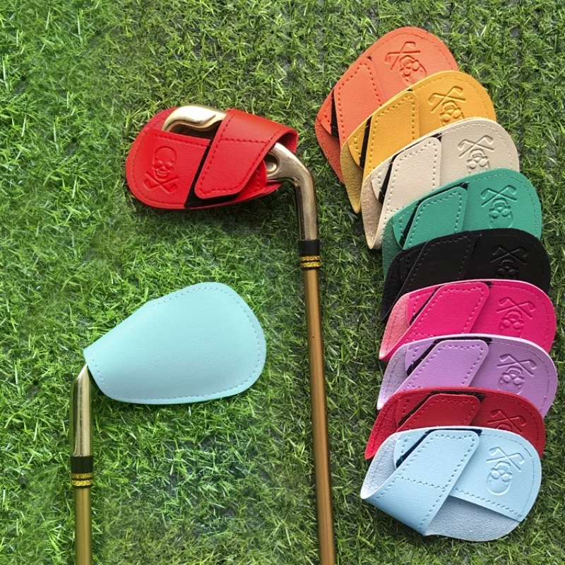 

2025 Golf Club Iron Head Cover Korean Version Simple Color PU Club Cover 10 Pieces