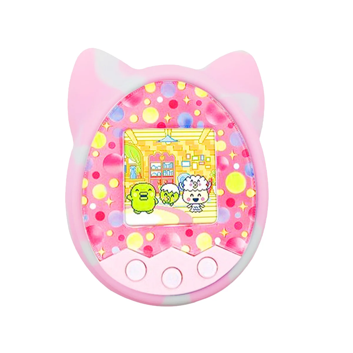 Silicone Case with Lanyard for Tamagotchi 4U+Mix Virtual Interactive Pet Game Machine Silicone Cover Shell(B)