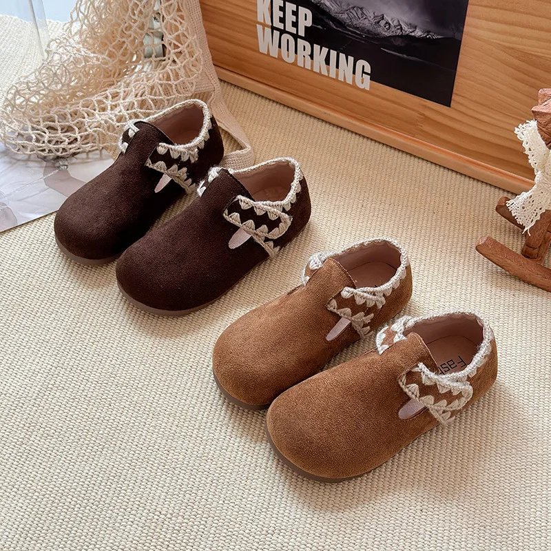 

Children's Shoes Girls Soft-soled Fashion Pu Suede Leather Autumn New Baby Princess Kids Loafer Flats Size 23-36