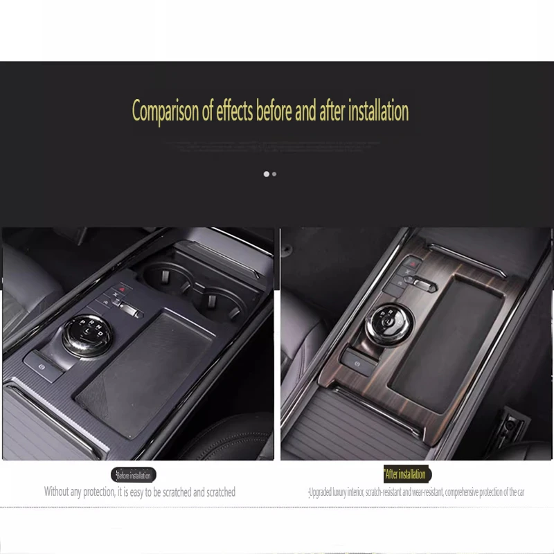 ABS Car gear shift knob frame panel Decor Cover Trim Car Sticker Accessories For Ford Mondeo Fusion Taurus 2022 2023 2024