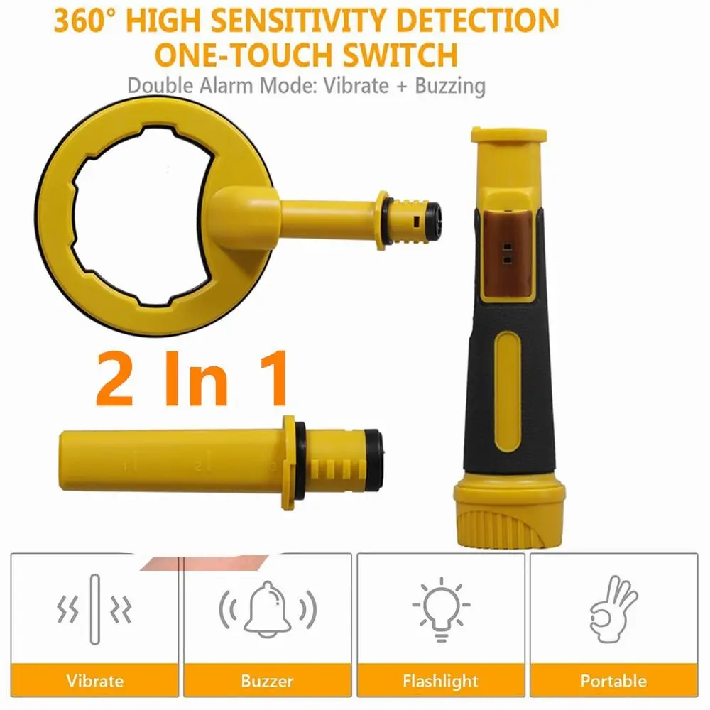 

2 IN 1 Underwater Metal Detector with Led Light Pulse Induction Handheld Metal Finder Audio Vibration Indicates Ergonomics