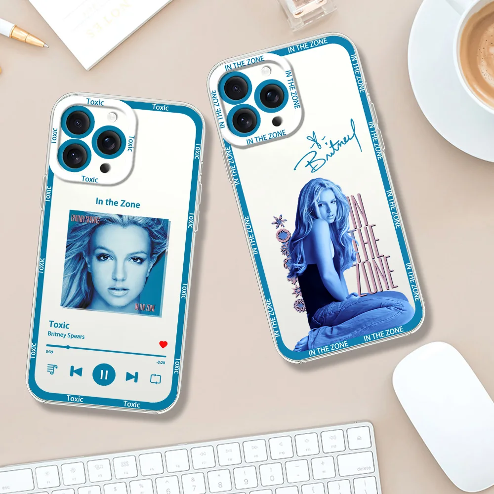 Toxic B-Britney S-Spears In the Zone Phone Case for Samsung S24 S23 S22 S21 A55 A54 A35 FE PLUS ULTRA Transparent Bezel Shell