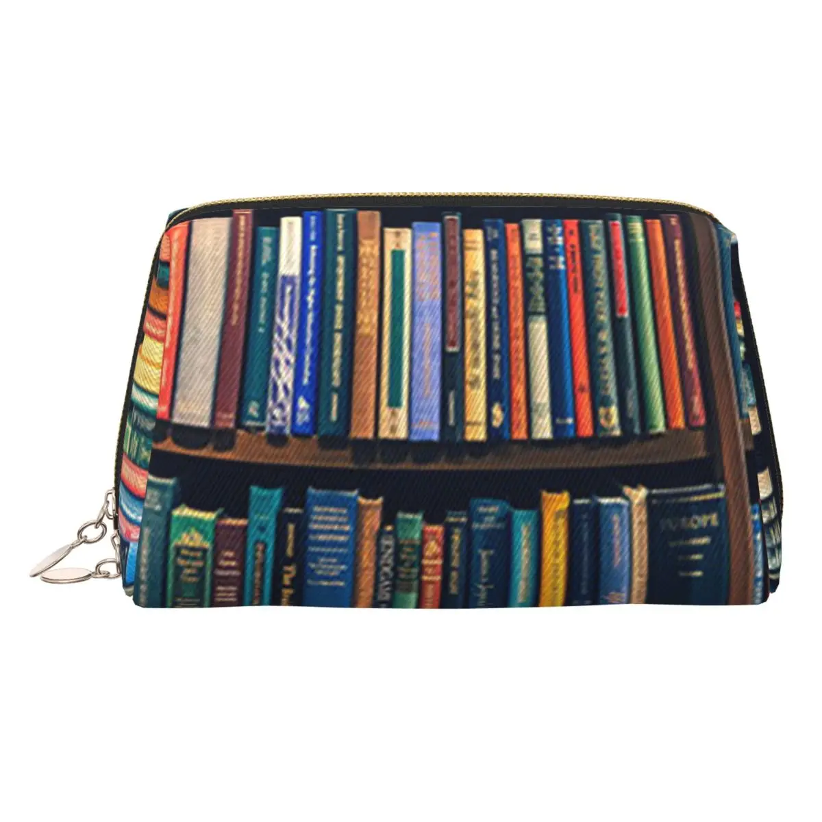 Education Library Book Women Cosmetic Bags Travel Makeup Organizer Pouch Toiletry Storage Dopp Kit Case