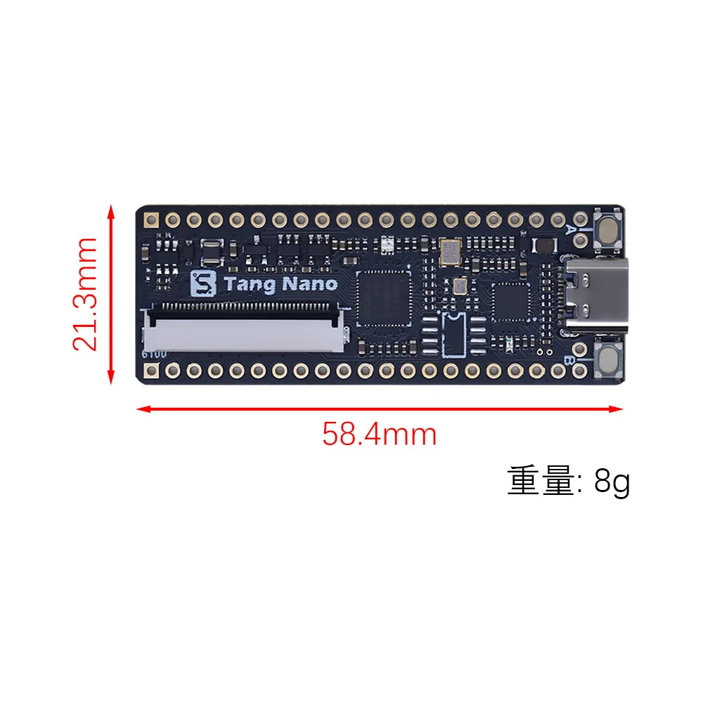 لوحة تطوير Lichee Tang Nano Minimalist FPGA - صديقة للوحة الخبز، سلسلة Gowin GW1N-1 (لوحة FPGA للمبتدئين، USB Pro