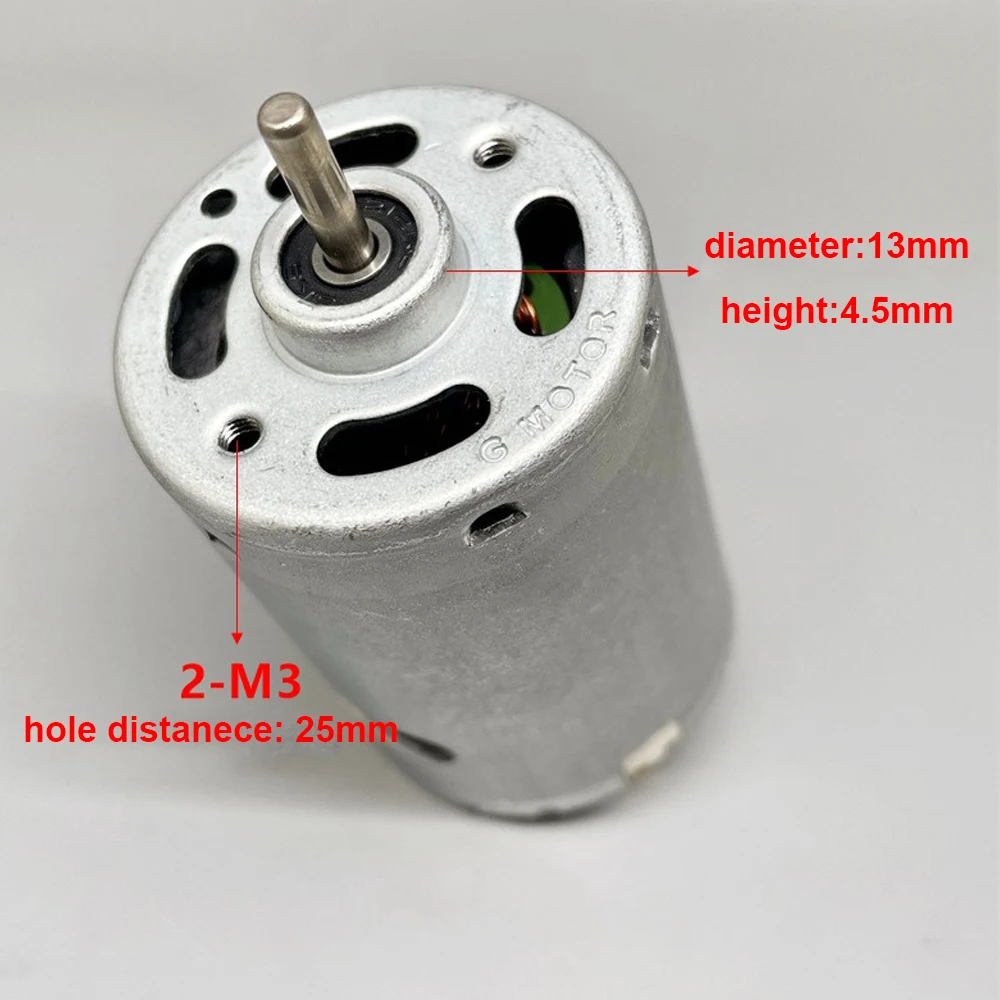 Mini 545 Motor DC 12V 18V 24V 37042RPM High Speed Dual Ball Bearing Motor with Built-in Heat Dissipation Blades Vacuum Cleaner