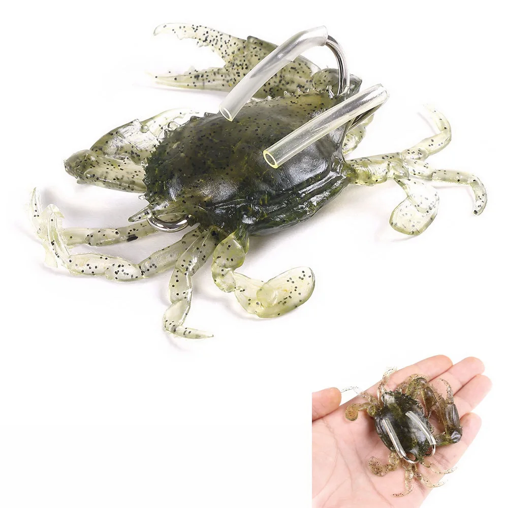 Bionic Crab Silicone Soft Bait Artificial Lifelike Fishing Lure 80mm 19g Freshwater Fish Jig Head Baits For Fishing Tackle