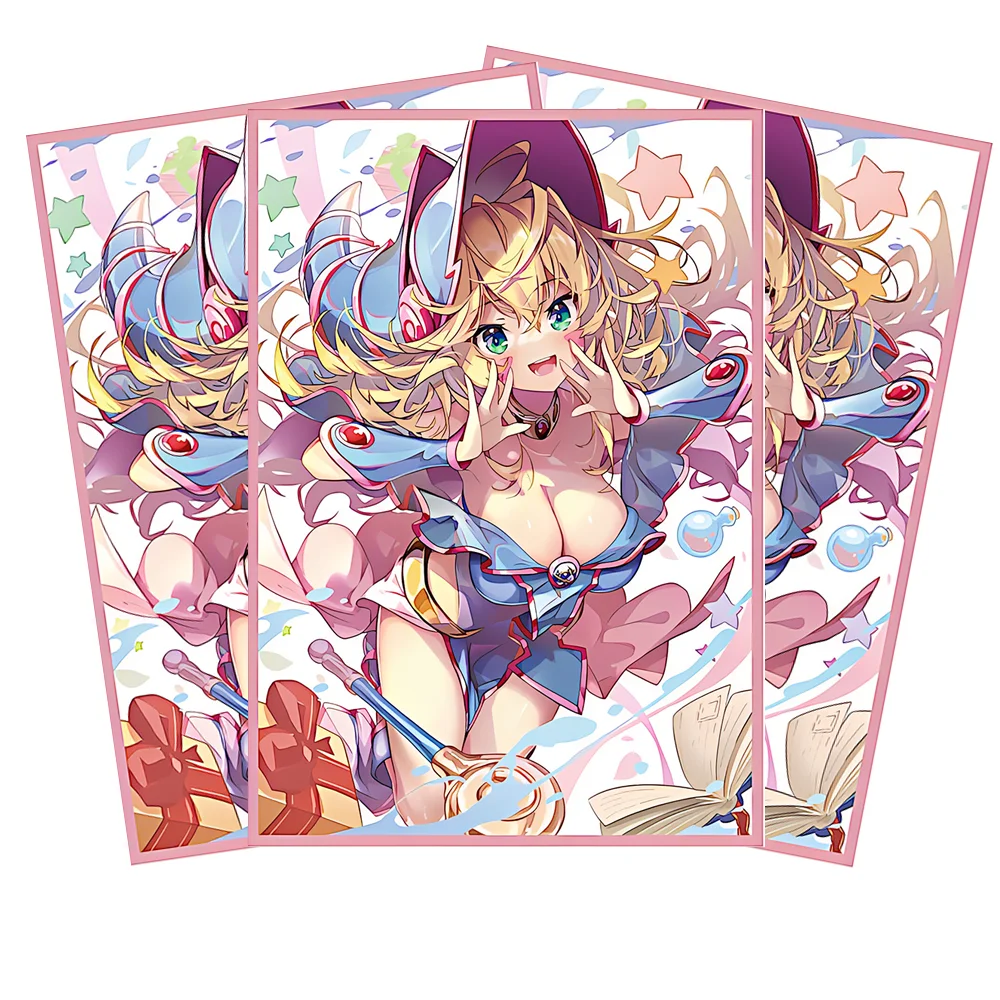 60 pçs 63x90mm holográfico flash anime cartão mangas bonito meninas jogo de tabuleiro protetor de cartão de negociação para cartões ygo como presentes de natal