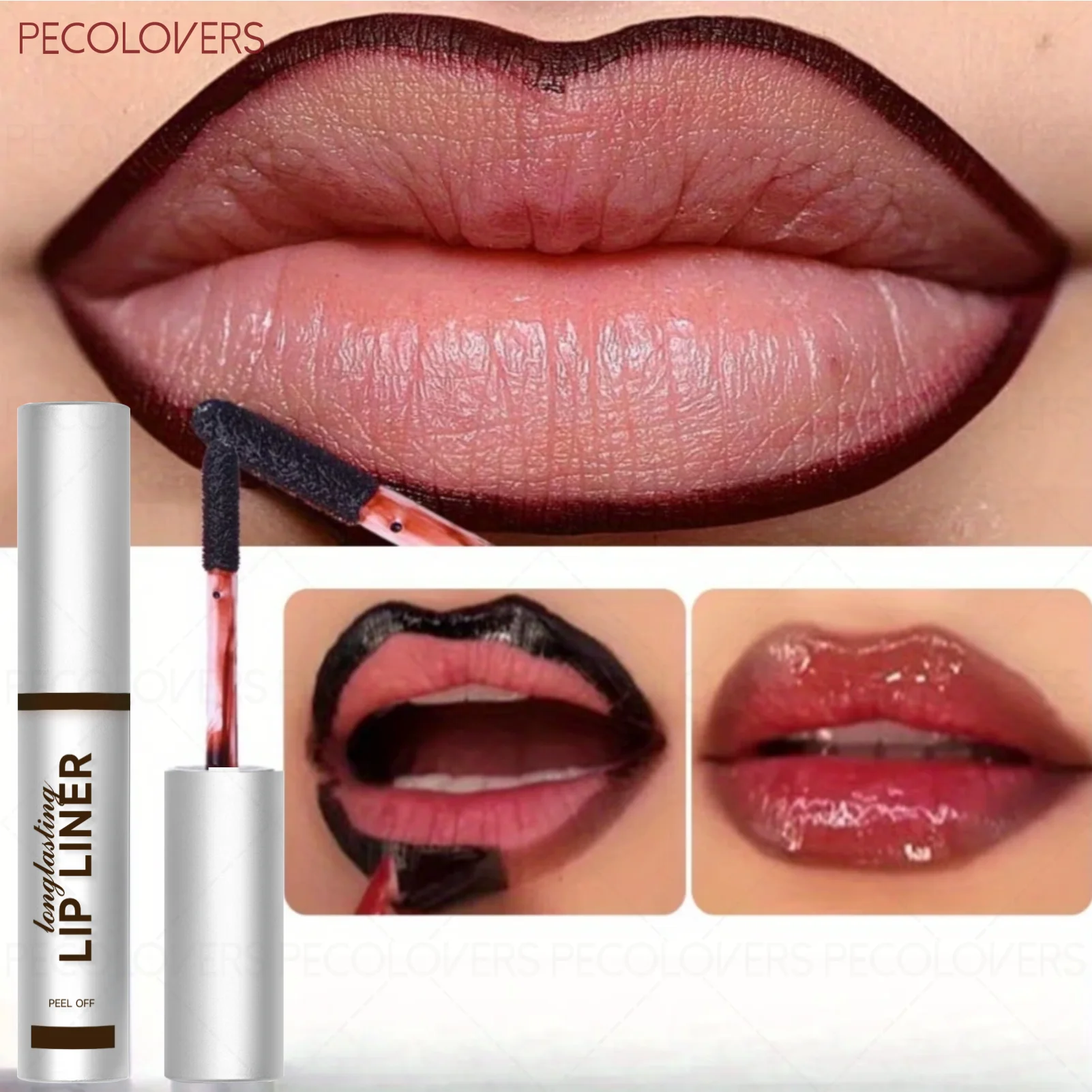 1개입 쉽게 벗겨지는 립 라이너, 방수 매트 립 틴트 립글로스, 맞춤형 립 라인 만들기, 오래 지속되는 고발색