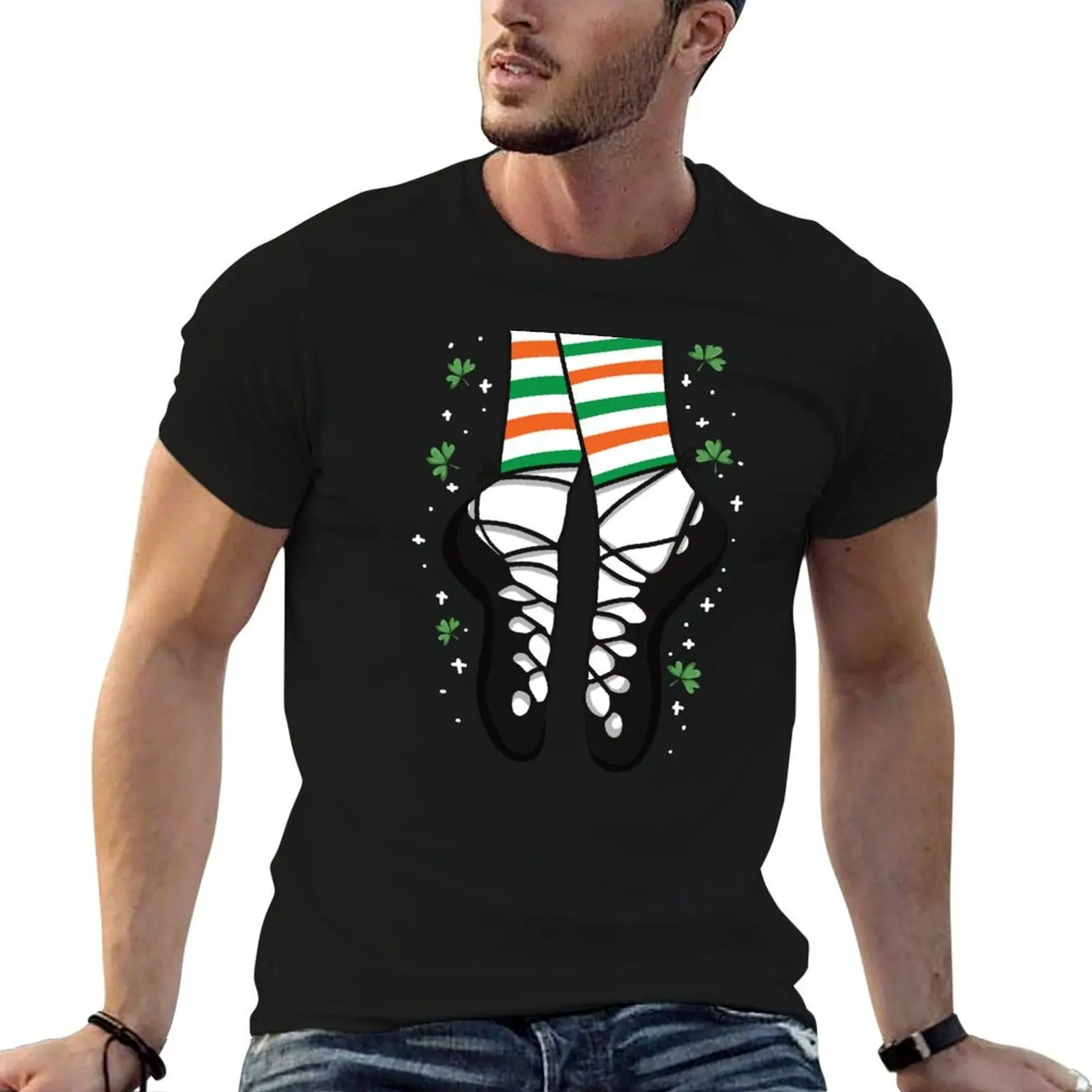 Camiseta de regalo con dibujo de Ghillies Irish Dance, camiseta de color liso para tallas grandes y altas