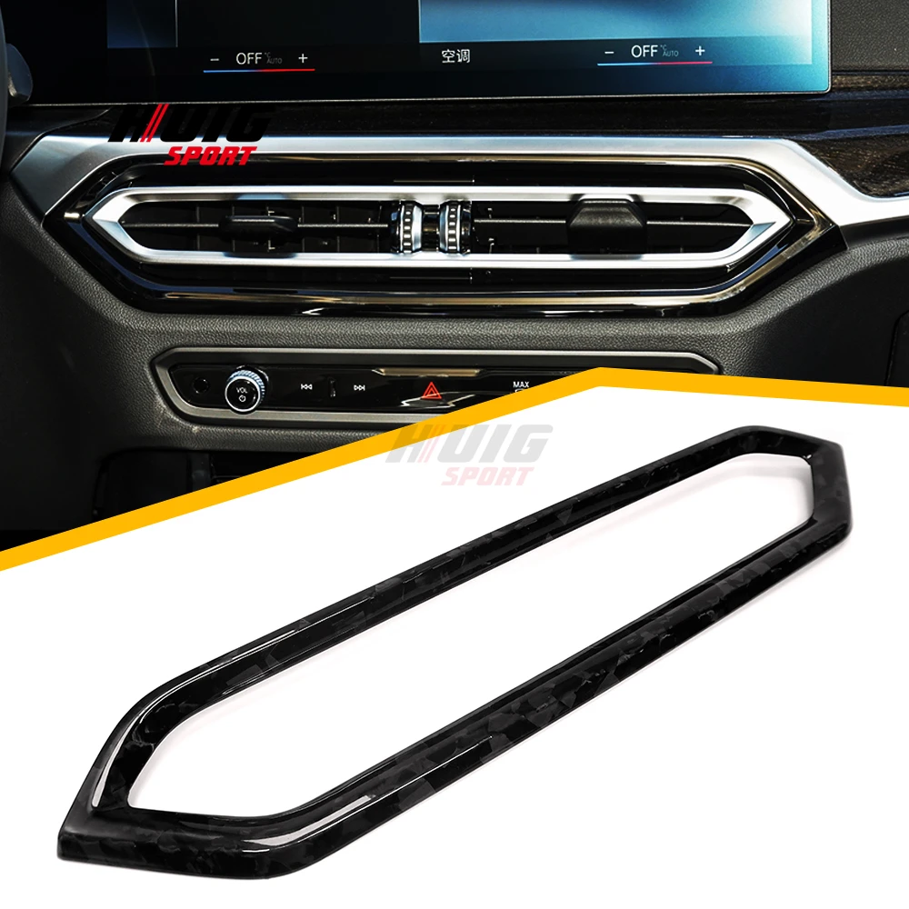 LHD Carbon Fiber Car Interior Central Control Dashboard Air Vent Outlet Cover Trim For BMW 3 4 Series G20 G21 G22 Facelift 2023